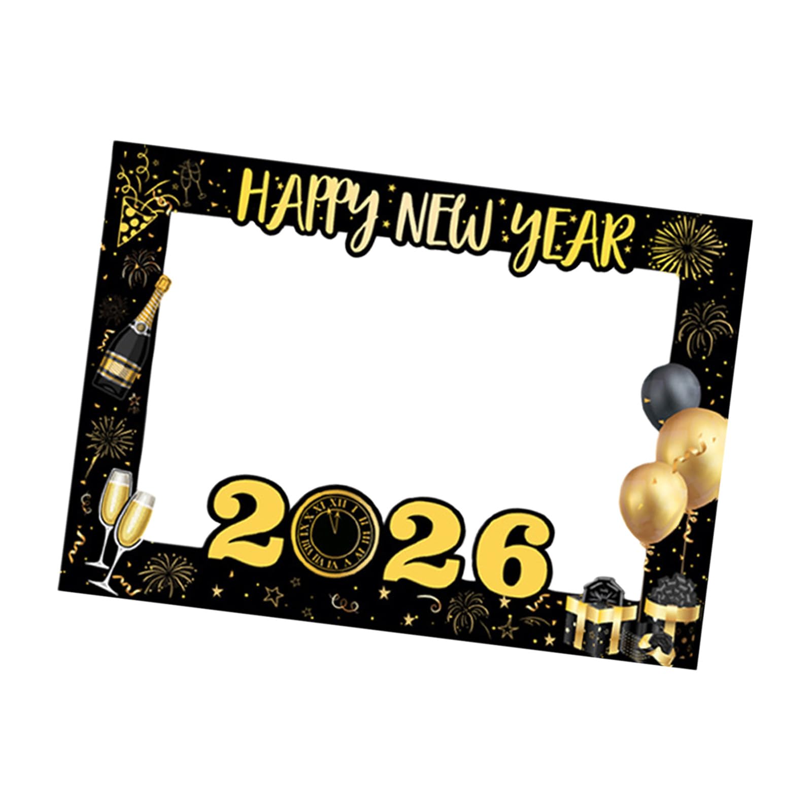 hogtnd Elegant New Year Photo Frame, Hand Props for Festival Photos, Picture Frame Accessories, Party Accessories, New Year Props
