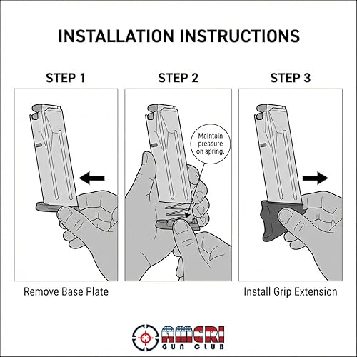 Paquete de 2 extensiones de agarre para Smith & Wesson Bodyguard 380 y M&P Bodyguard 380 (M380-XL/ 2 piezas)
