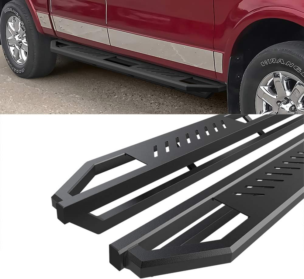 HD Ridez Hybrid Rocker Steps Stainless Steel Armor Compatible with Ford F150 2004-2014 Super Cab (Exclude Heritage Edition) (Nerf Bar Side Steps Side Bars)