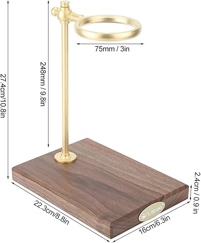 Miniatura 6 de Almacenamiento de cocina para verter sobre el gotero de café, filtro de soporte de 25 × 18 × 8 de latón de madera para café