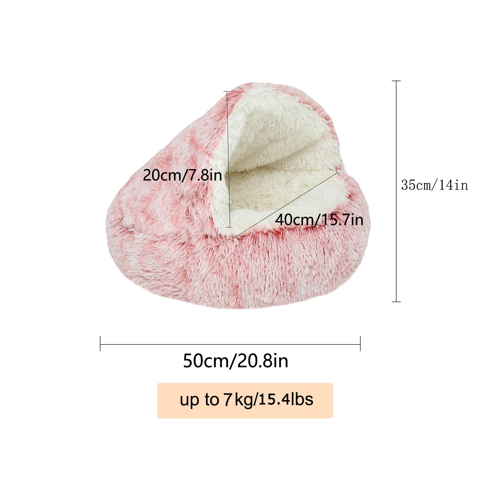 SUOXU Letto calmante per gatti, ciambella, caldo e morbido, cuscino per cani e gatti, con fondo antiscivolo in spugna per animali di piccola e media taglia piccola