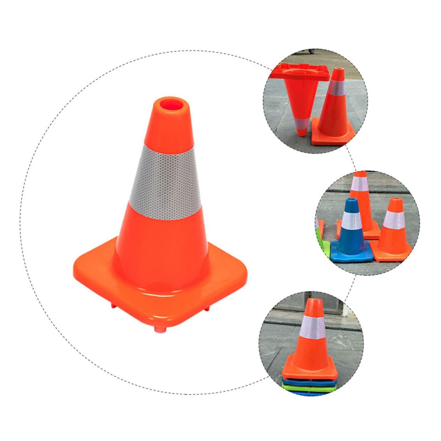 Cônes de Sécurité Orange en PVC,Cônes de Signalisation avec Base Lestée,Cônes Pliables Multi-usages,Cônes de Stationnement pour Chantiers et Parkings(Size:67x33x33m,Color:2pack)