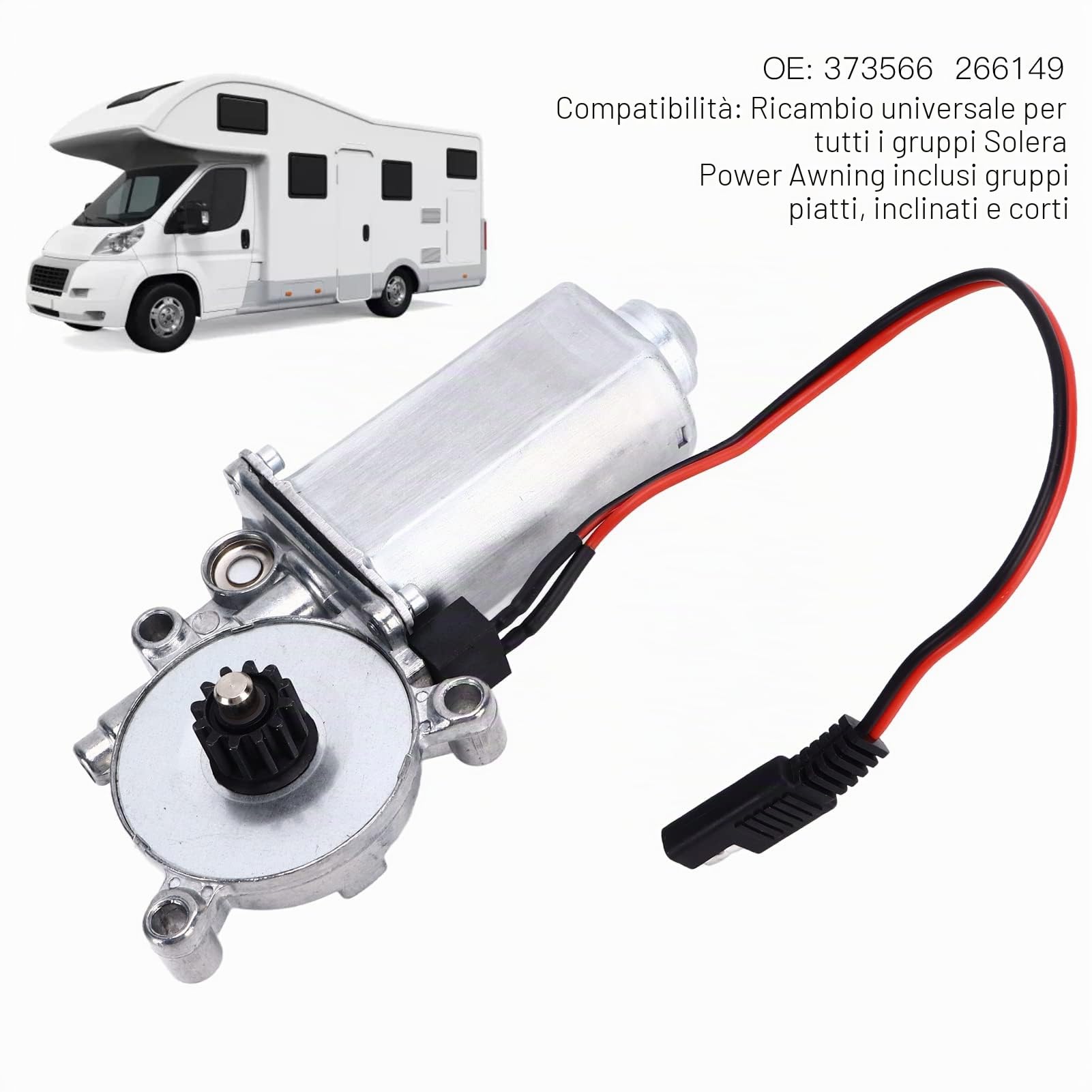 Qiilu Motore per tendalino motorizzato per 373566 266149 Ricambio Universale Antiruggine in Acciaio per Tende Sole RV per Solera