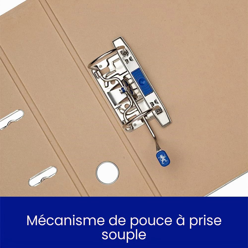 Oxford - Lot de 3 classeurs A4 de 8 cm de large - Bon pour l'environnement - Beige