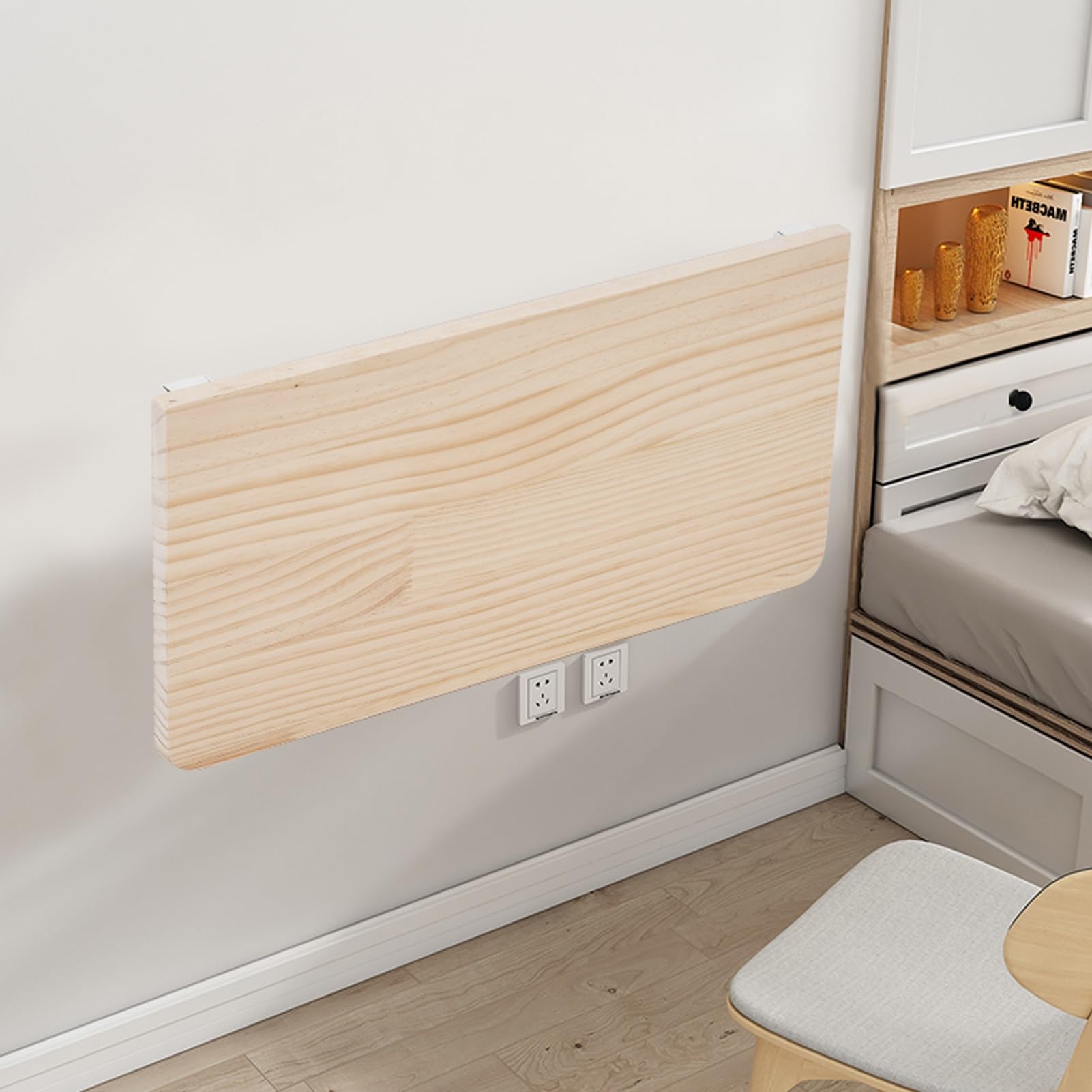 Generisch Klappbarer Wandtisch, an der Wand montierter Klapptisch, Klapptisch zur Wandmontage, hängender Computertisch aus Holz, Kleiner Holzschreibtisch für Büroküche (15,7 x 12 Zoll)