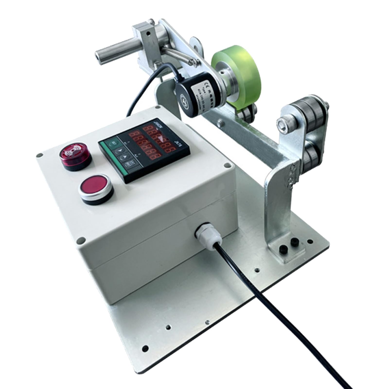 Contador digital de cuerda de alambre, medidor de longitud de rueda rodante con alarma, rango de 0 a 999999 m, ideal para cable, alambre, uso industrial