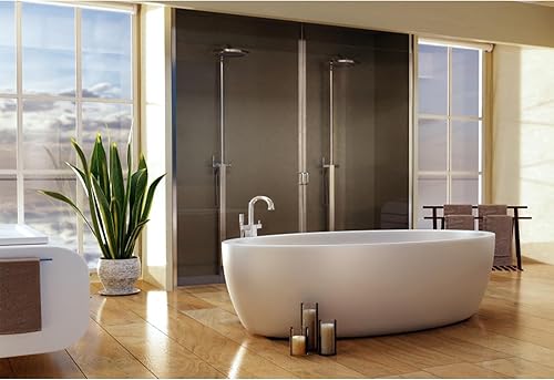 YongFoto Telón de fondo de baño moderno de 10 x 7 pies para fotografía, bañera de lujo, suelo de madera, fondo de fotos, hotel, spa, fiesta,