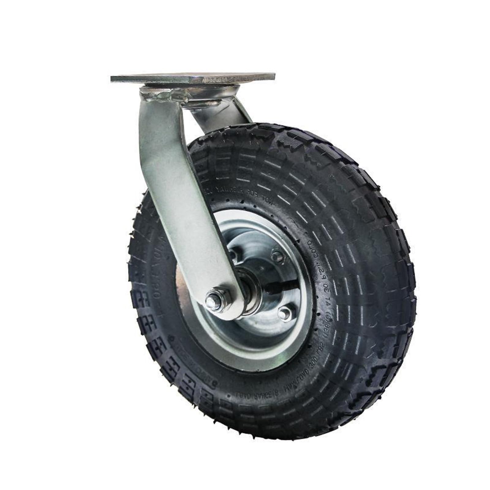 MXXDMOPD 1 Piece Heavy Duty Caster 10 inch Inflatable Rubber Wheel Luggage Stainless Steel Trolley Swivel(10-inch-a-fixed)