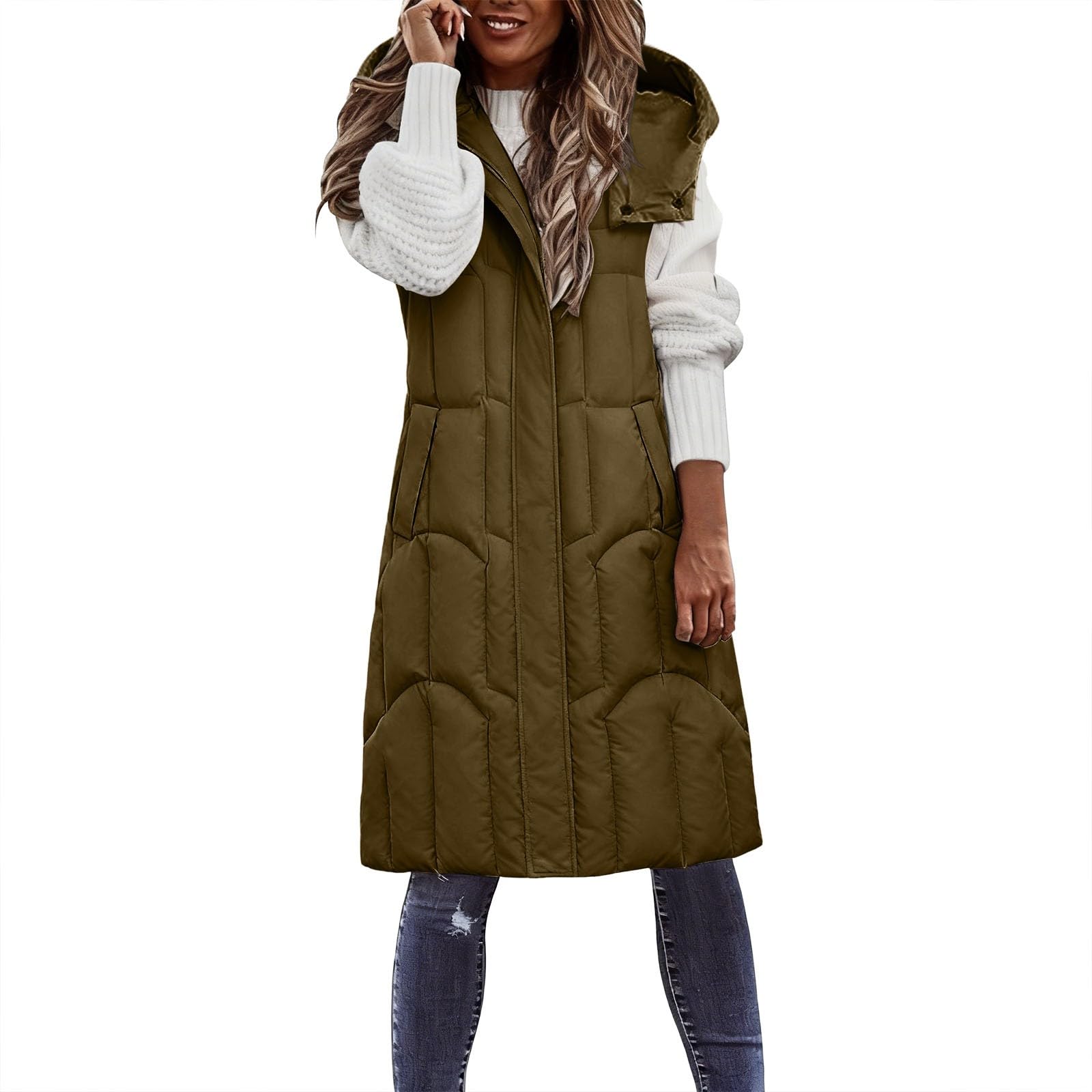 Genérico Chaleco Mujer Invierno,Chaqueta acolchada sin Mangas chaqueta de entretiempo Invierno Plumas resistente al viento plumóns Acolchado Plumífero Ultralight