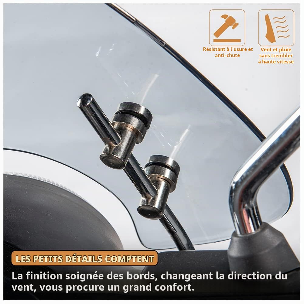 Scooter Pare-Brise Pare-Brise Flyscreen Déflecteurs Visière pour Vespa Primvera 50 125 150 Primavera50 Primavera125 2017 2018 2019 2020 2021 2022 Sport Vélos Pare-Vent (Écran légèrement fumé-court)