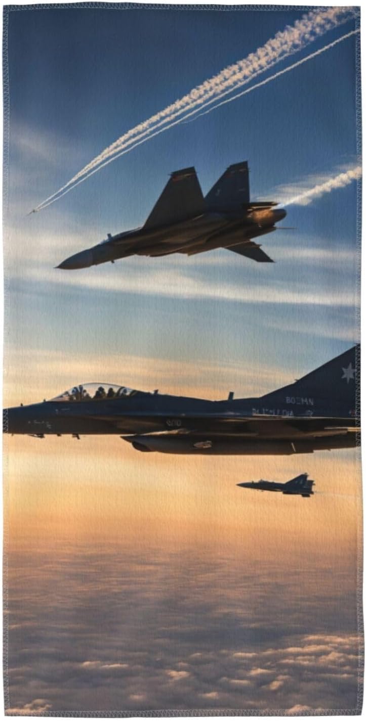 Aircraft Fighter Jets Print Hand Towels for Kitchen, Decorative Bathroom Towels Decor Farmhouse Cute for Men Women Gifts