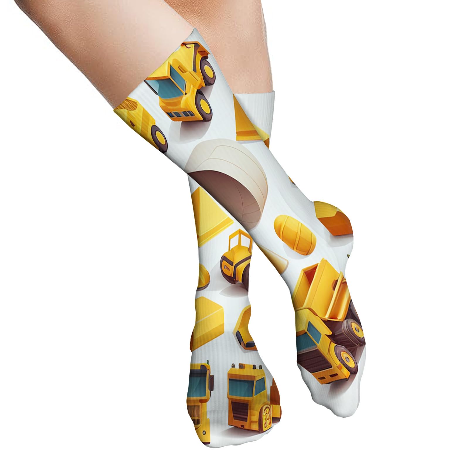 Cioroper Yellow engineering vehicle Women Socks Summer Women Socks Warm Soft Socks,Sports Socks Running Athletic Socks for Women men?size?20inch