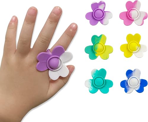 Juguetes sensoriales para niños 6 unidades anillos sensoriales de color degradado para ayudar a los niños a construir amistades Navidad fiesta de