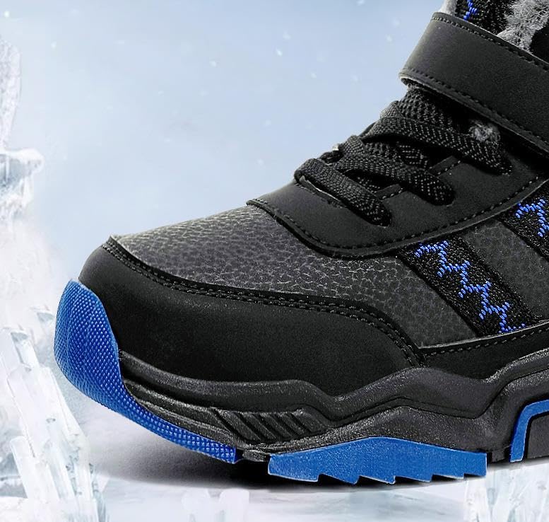 Girls/Boys Winter Warm Hiking Snow Boots Soft Faux Fur Lined Outdoor Non-Slip Walking Climbing Sneakers4