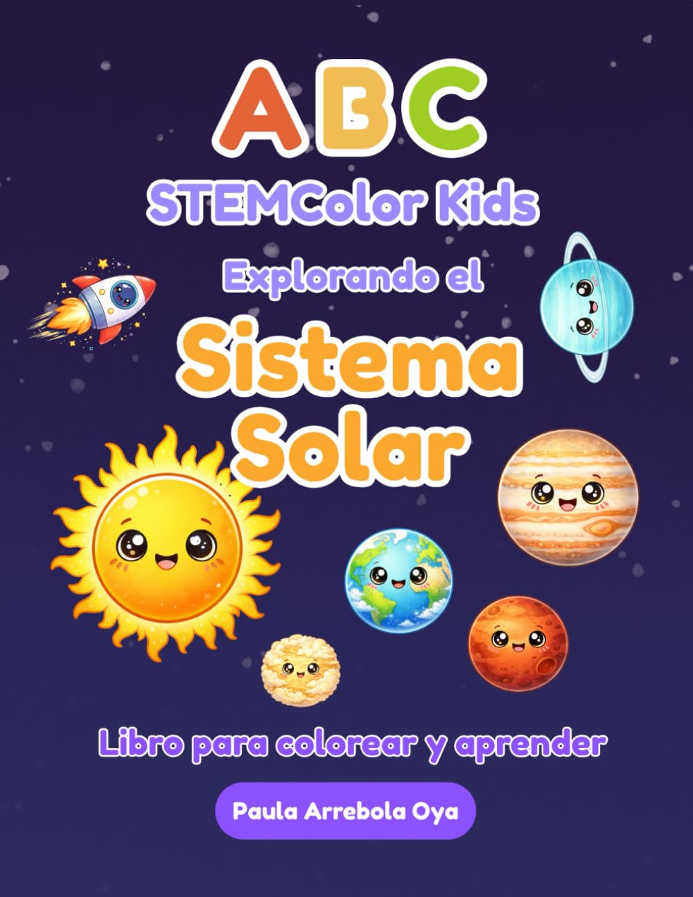 ABC STEMColor Kids Explorando el Sistema Solar Libro para colorear y aprender