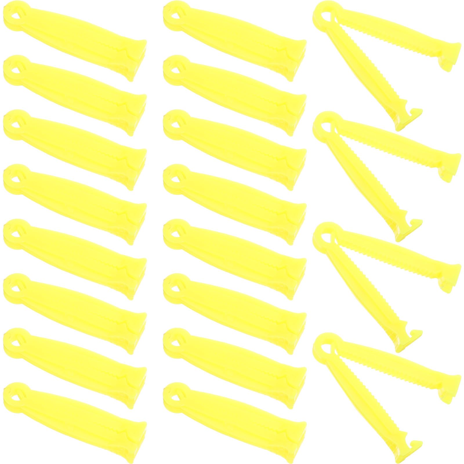 iplusmile 100pcs Portable Yellow and White Piglet Umbilical Cord Clamps Livestock Cord Clips Convenient Household Use for Piglet Care and Farm Health Supplies