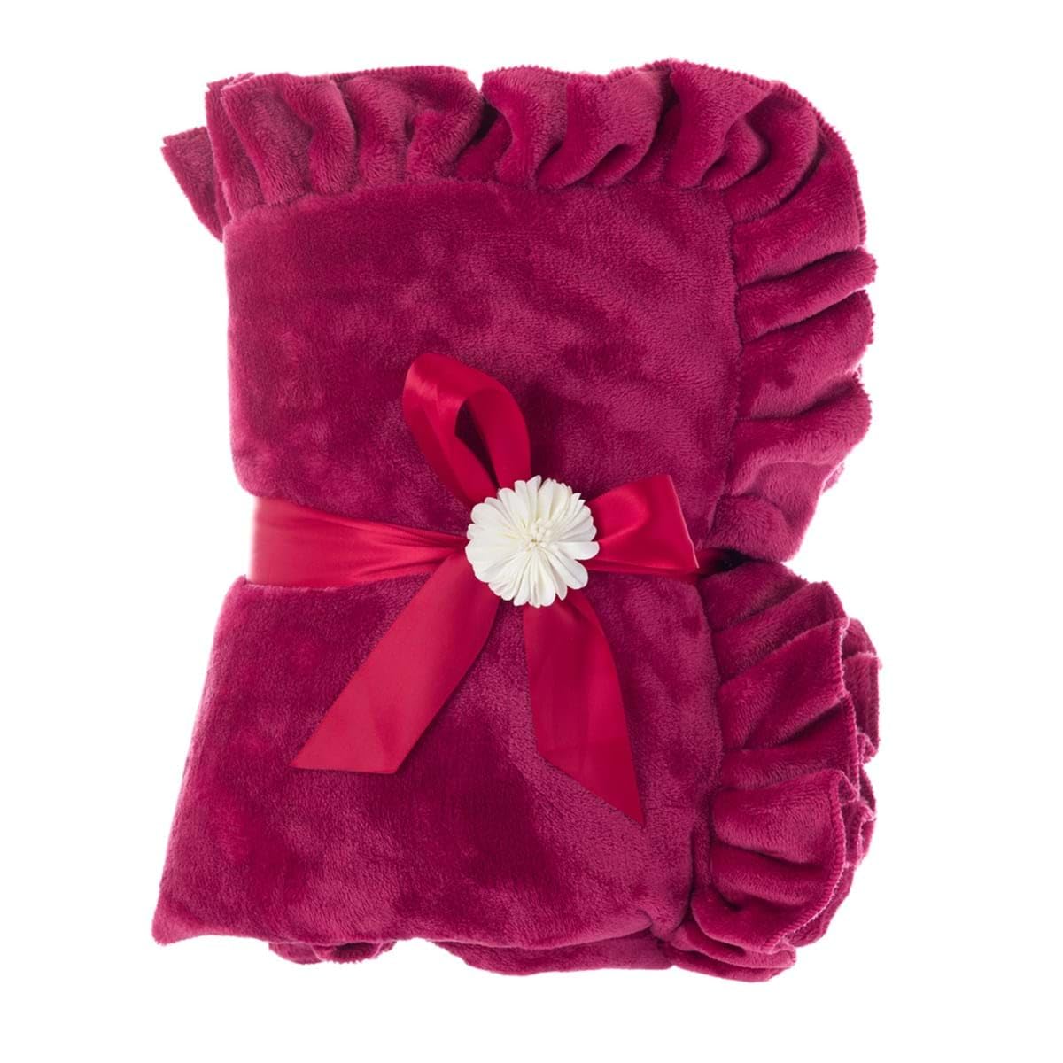 Plaid bordeaux avec gale pour vos soirées cocooning au salon