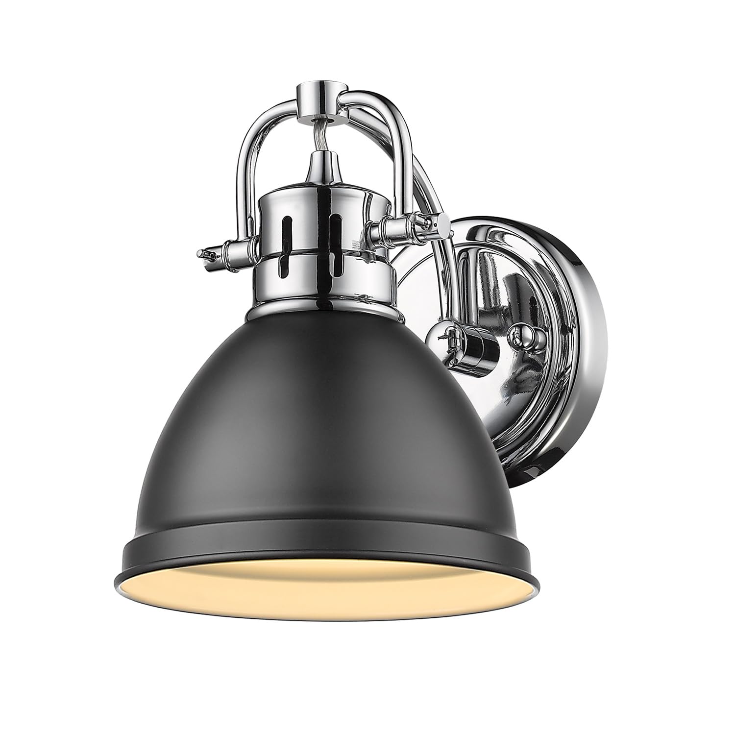 Golden Lighting 3602-BA1 CH-BLK Duncan Bath Vanity, 8.25"L x 6.5"W x 8.5"H, Chrome with a Matte Black Shade- Vanity Lights, Vanity Light, Bathroom Vanity Lights,