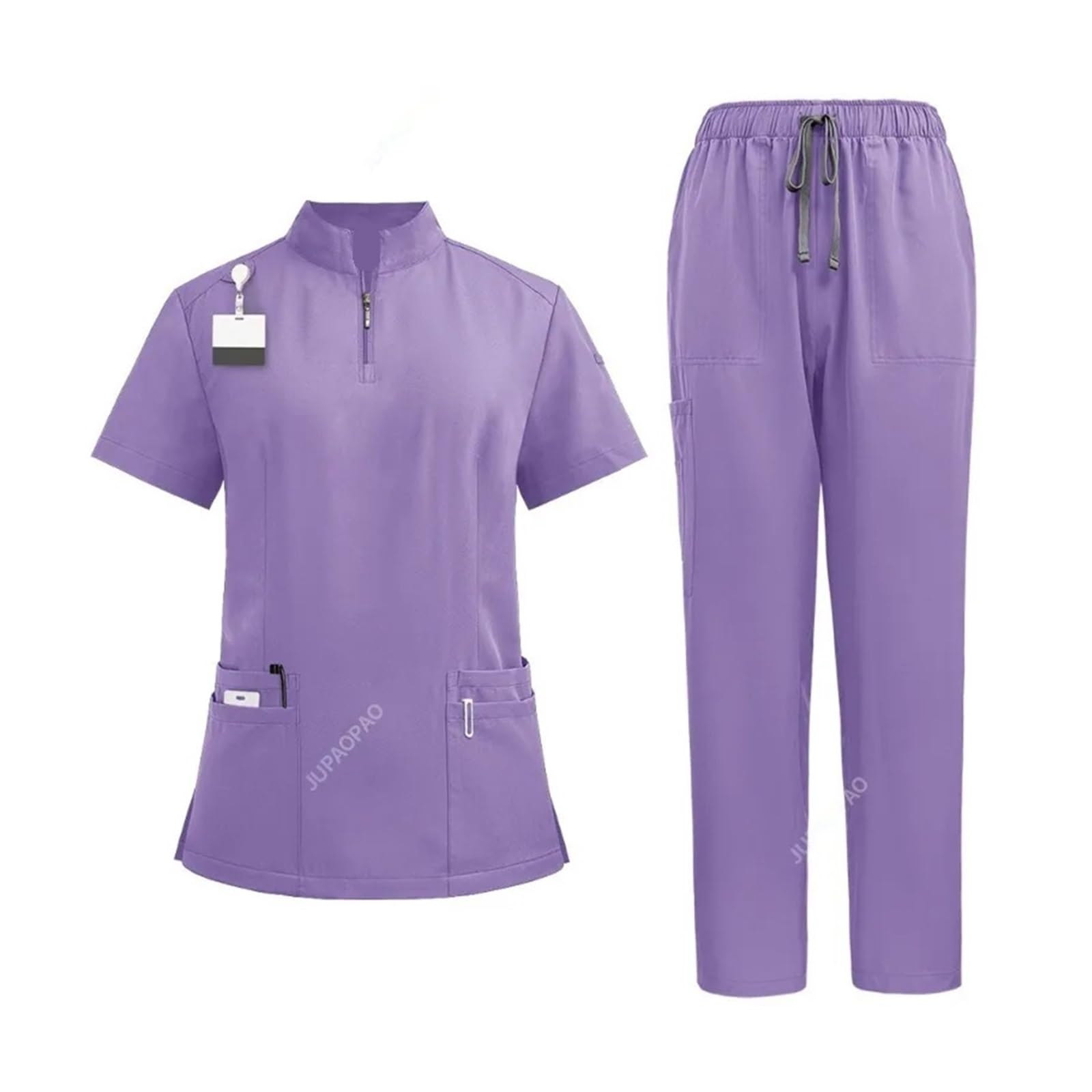 Divisa da Infermiera Uniformi Unisex for Infermiere con Scollo a V, Set da Lavoro for Donne, Uniforme da Lavoro for Medico e odontoiatria per Lavoro(42108-Brown,M)