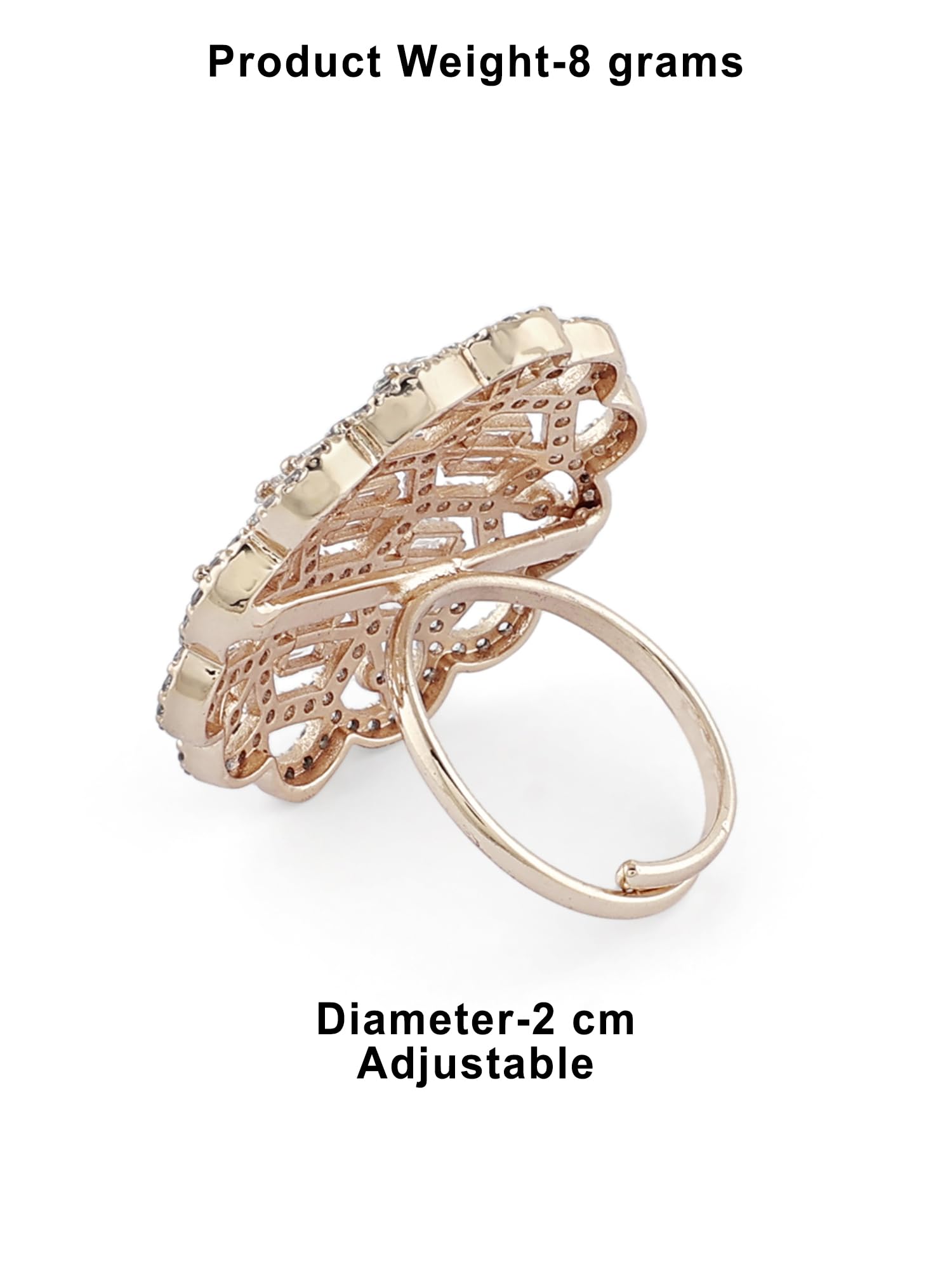 Cubic Zirconia Bling Brass Finger Ring for Women