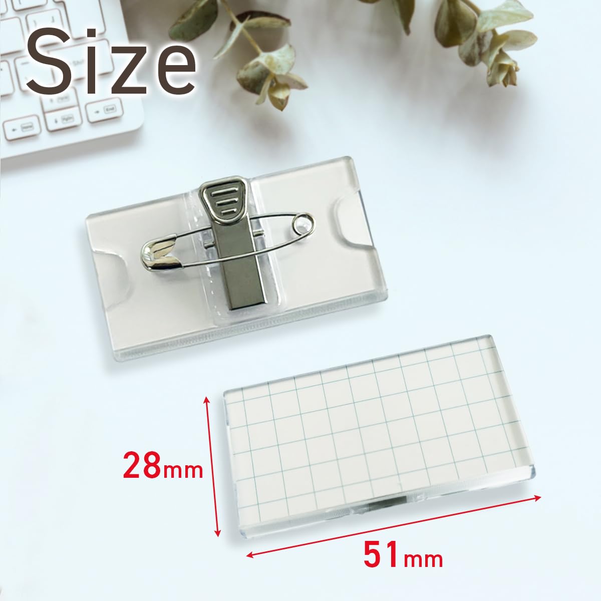 Amazon | 【まとめ買い】名札 ミニサイズ 名札ホルダー アクリル