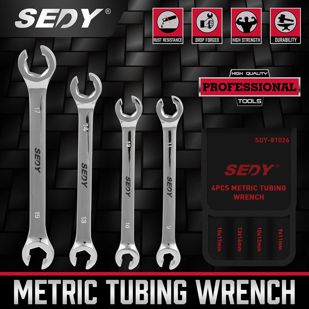 SEDY Llave de tubo métrico de 4 piezas, Herramientas