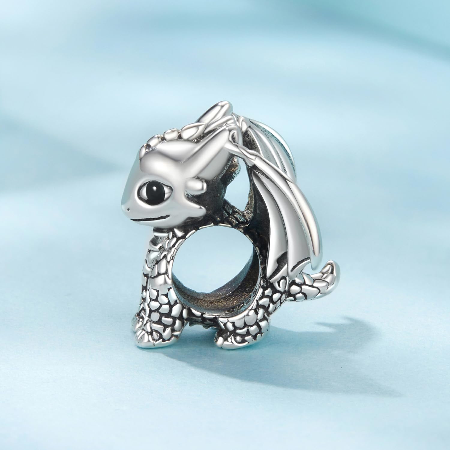 Charm Drago in Argento Sterling 925 - Ciondolo per Bracciali con Animali Carini, Regalo Compleanno Gioielli Dragons per Donna e Ragazze