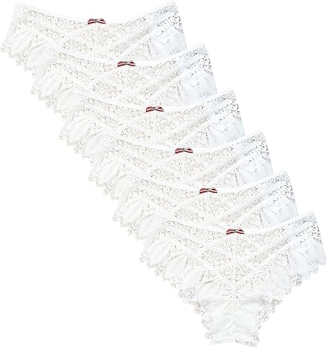 Paquete de 6 ropa interior para mujer sin costuras bikini de encaje bragas descaradas