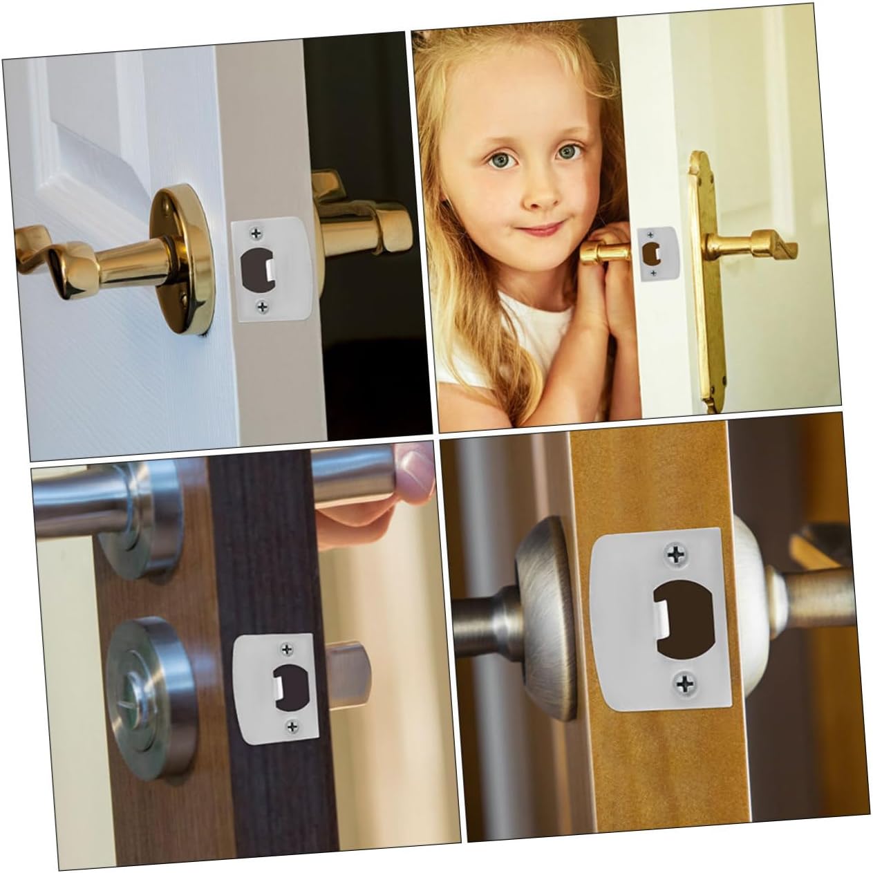 6pcs Stainless Steel Deadbolt Strike Plate for Sliding Screen Doors