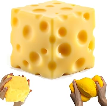 Big Cheese Squishy , Jumbo Squishy Cheese Block Stress Relief Fidget Toy,Large Size Viral Squeeze Toys for Holiday & Birthday Gifts Large