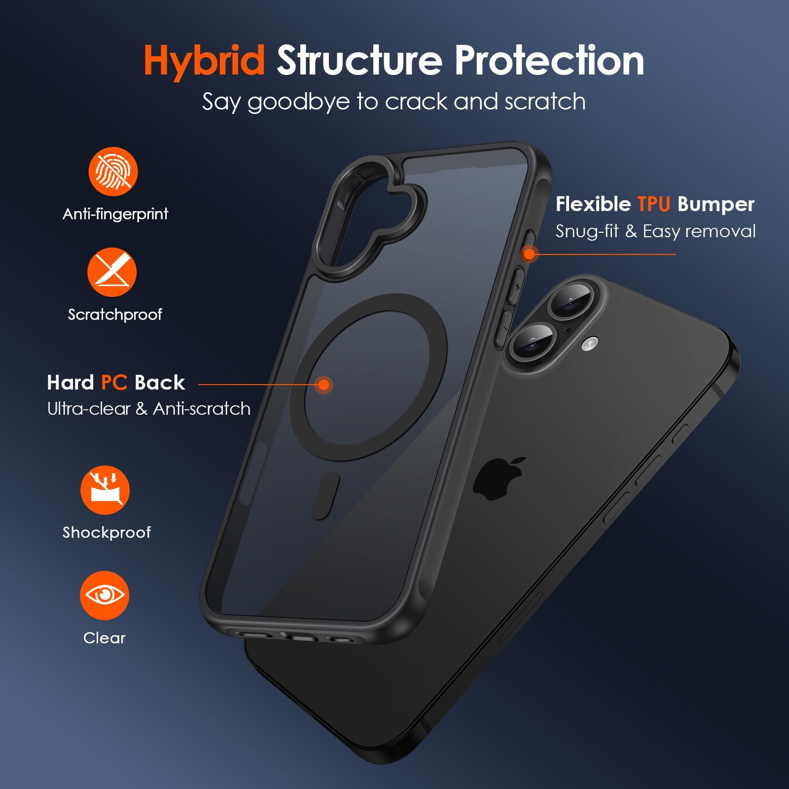 iVoler Cover Magnetica per iPhone 17 6.3 Pollici, [Compatibile con MagSafe] [Protezione Antiurto di Grado Militare] Custodia Traslucida Opaca Posteriore Sottile Silicone Protettiva Case, Nero