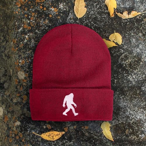 Image of Bigfoot Beanie for Men - Sasquatch Hat Winter Knit Cuffed Beanie for Women - Bigfoot Gifts for Christmas & New Year