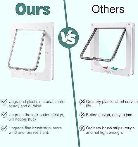 Miniatura 7 de Puerta para perro, puertas resistentes a la intemperie para perros de tamaño pequeño a medio, gatos u otras mascotas, mejoradas y gruesas, tamaño de