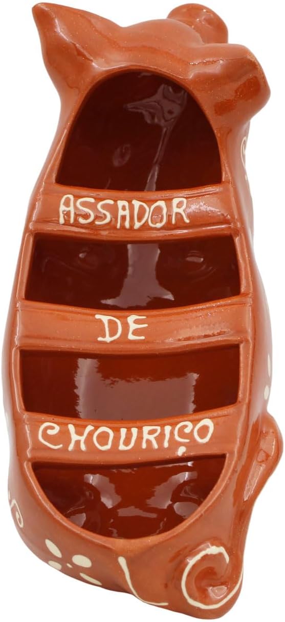 Vintage Portuguese Traditional Clay Terracotta Sausage Roaster Made In Portugal Happy Pig