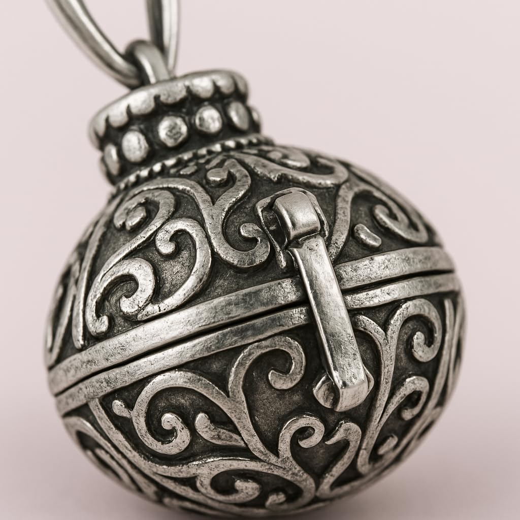 Colgante Conmemorativo de Plata Envejecida – Joyería Espiritual para Guardar Recuerdos – Amuleto Boho con Compartimento para Cenizas, Cabello o Perfume – Regalo de Amor y Protección