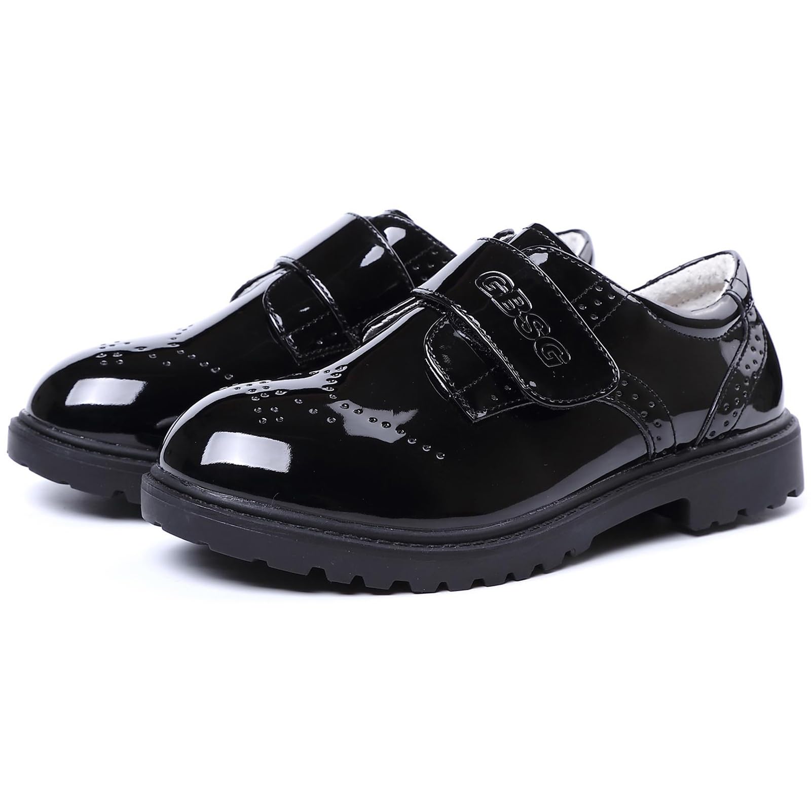 DADAWEN Jungen Anzugschuhe Mädchen Schule Uniformschuhe Party Hochzeitsschuhe Wasserdicht Lack Halbschuhe