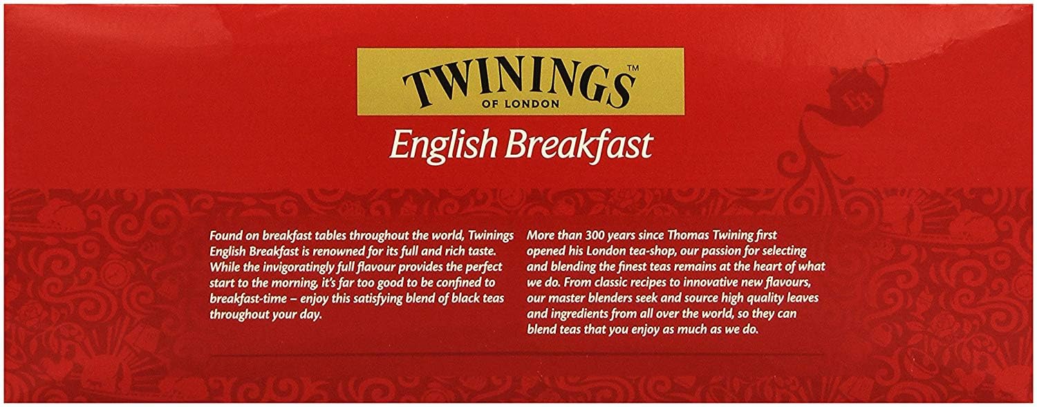 Twinings English Breakfast 400 saszetek, 4 pudełka po 100 torebek herbaty