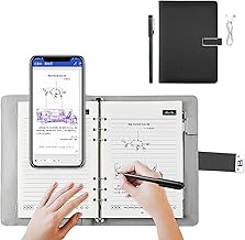Smart Digital Pen Real-Time Sync Write on Paper Sync to Phone Mobile Voice to Text Sync Handwritten Notes Handwriting Voice to Digital Texts Storage Voice-Controlled Painting (Black)