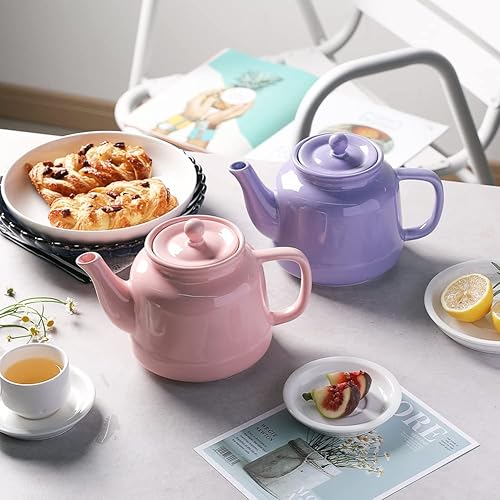 Miniatura 80 de Sweejar Tetera de 40 onzas con infusor de acero inoxidable extraíble, potes de té aptas para lavavajillas para té suelto, teteras con infusor