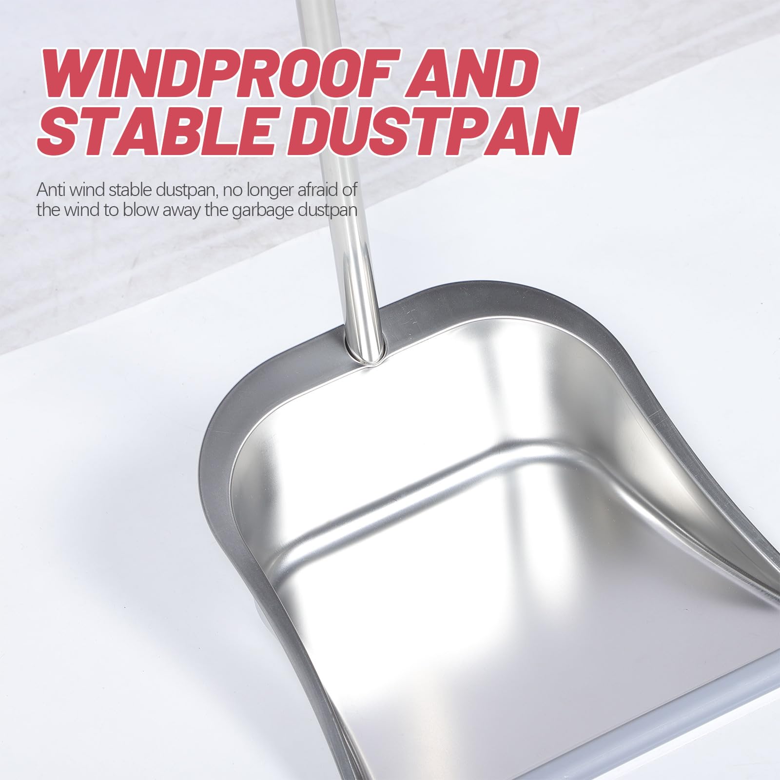 Set Scopa e Paletta in Acciaio Resistente Manico Lungo Scopa Flessibile per Pulizie Domestiche e Dormitorio Palette per Spazzatura Design Pratico per Angoli Stretti Utensili