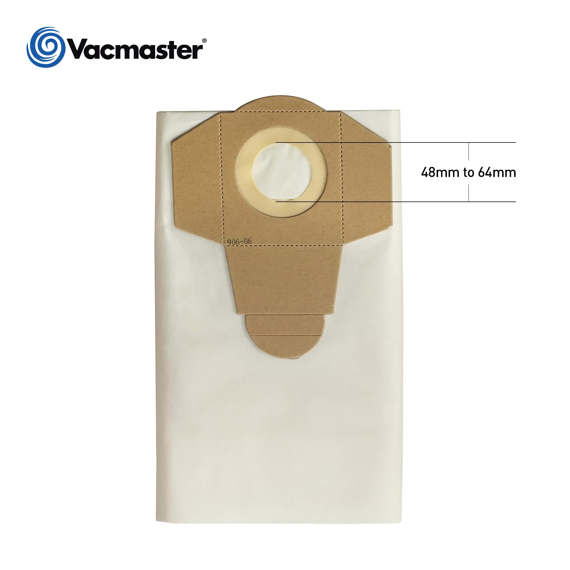 30x Vacmaster 950128 Staubsaugerbeutel – Papier, Für 30L Nass-/Trockensauger, Staubdicht & Passgenau