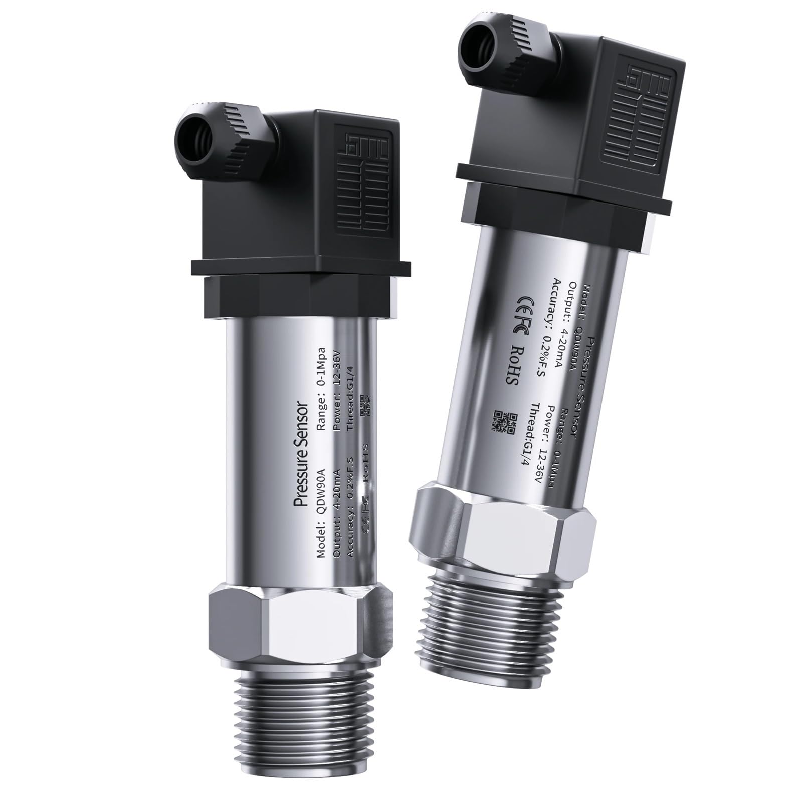 Transmisor de presión pequeño 0-1bar 0-5bar 0-10bar Sensor aire y agua Transductor 4-20mA Rosca NPT1-4, rosca NPT1-2 1 pieza(NPT1-2 thread,0-5bar)