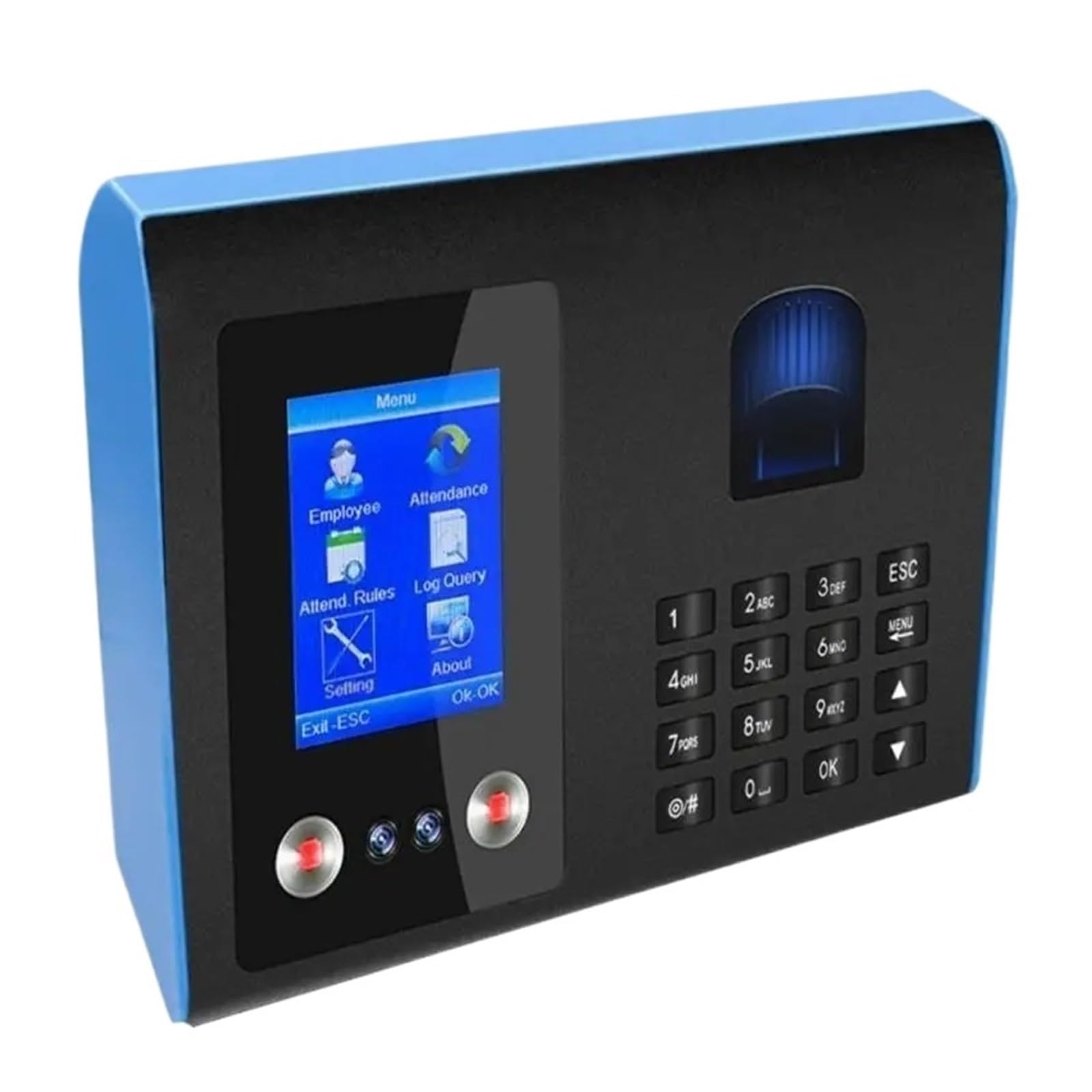 Face Biometric Fingerprint Employee Attendance Machine Time Clock Recorder 2.8inch Screen Quick Recognition Efficient Clocking