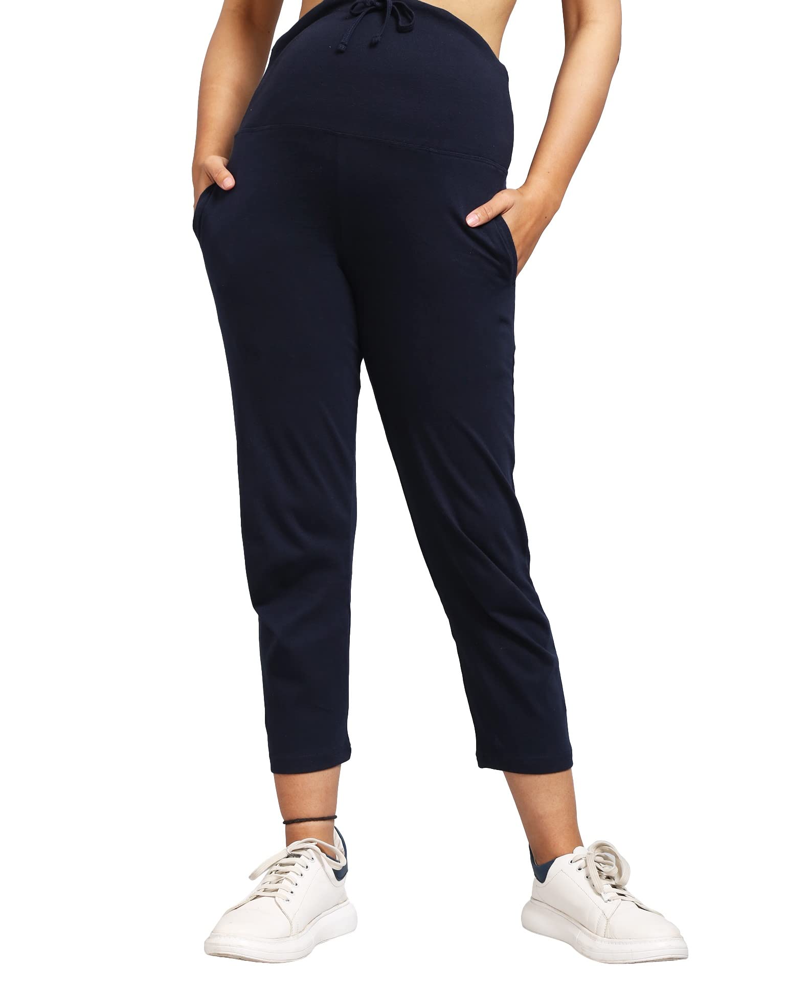 SILLYBOOM - 3.. 2.. 1.. Boom !!! Maternity Comfort Cotton Pants Women - Pregnancy Pants Over-Belly Design and Elastic Waistband - Ideal Gift for Women and All Mums-to-Be (ComfortPants-126) Regular