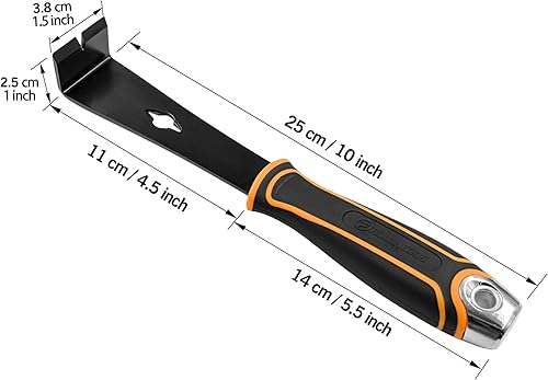 Miniatura 3 de ROLLINGDOG Barra de palanca pequeña de 1.5 pulgadas, barra de palanca plana y fina para moldura de acero inoxidable con revestimiento protector,