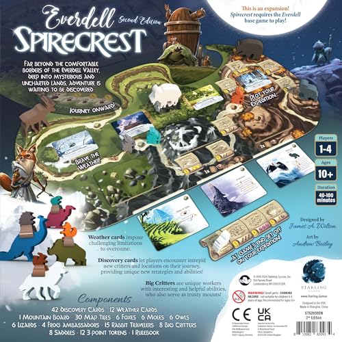 Image of Everdell Spirecrest 2nd Edition Expansion - Strategy Board Game with Big Critters, Discovery Cards, Weather & Mounts - Ages 10+, 1-4 Players