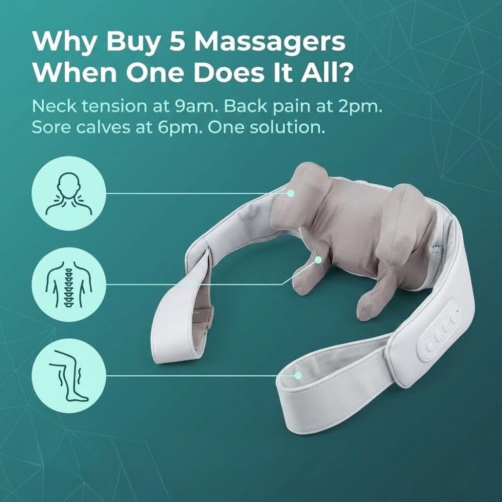 Platinum Masseur de cou sans fil – Enveloppe d'épaule shiatsu avec chaleur