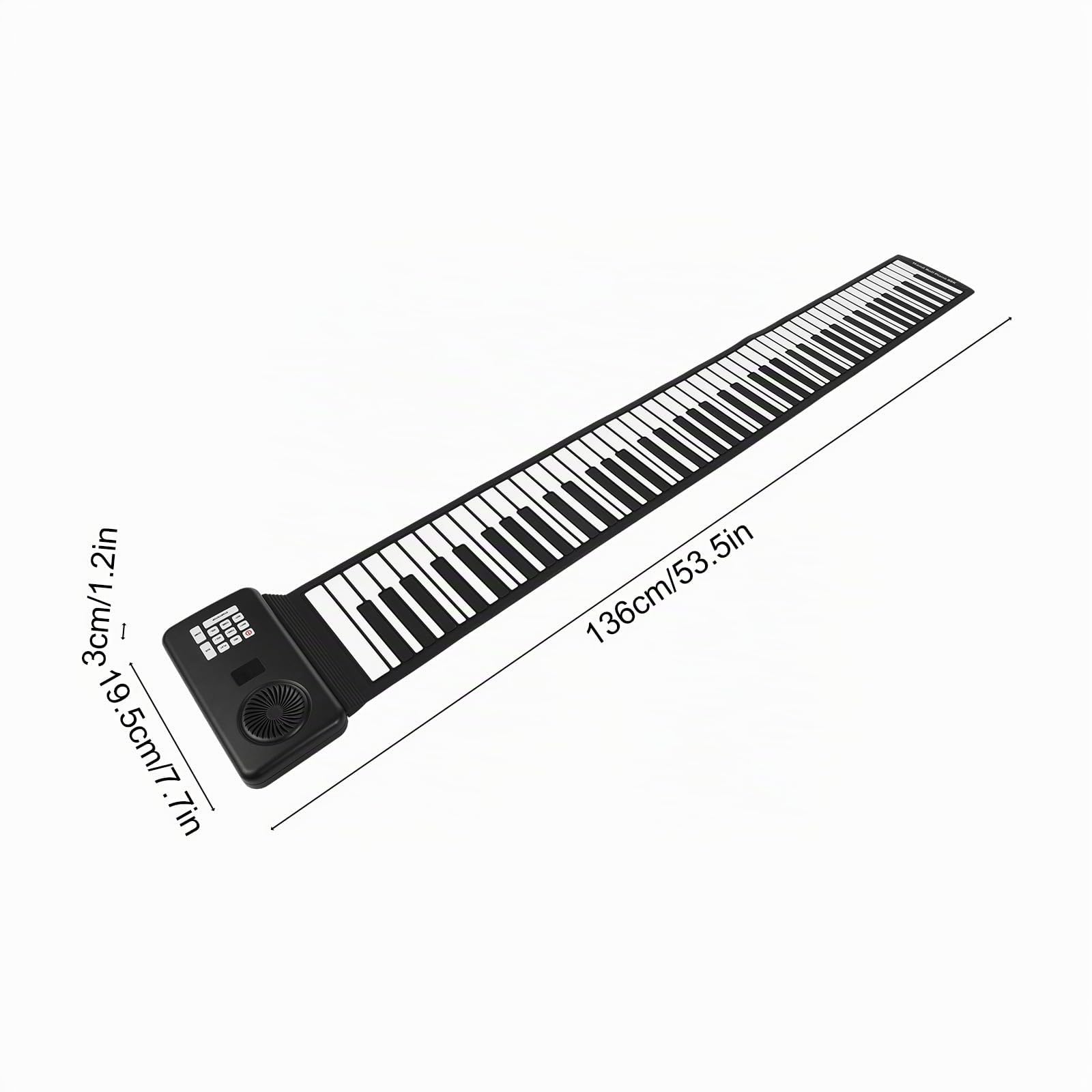 Btuty 88 Touches Clavier Piano Électronique Pliable Silicone Environnemental Studio À La Maison Professionnel Sans Haut-parleur