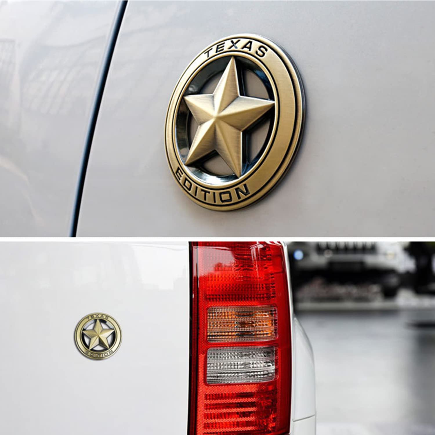 Lone Star Texas metalowy emblemat samochodowy (brązowy)