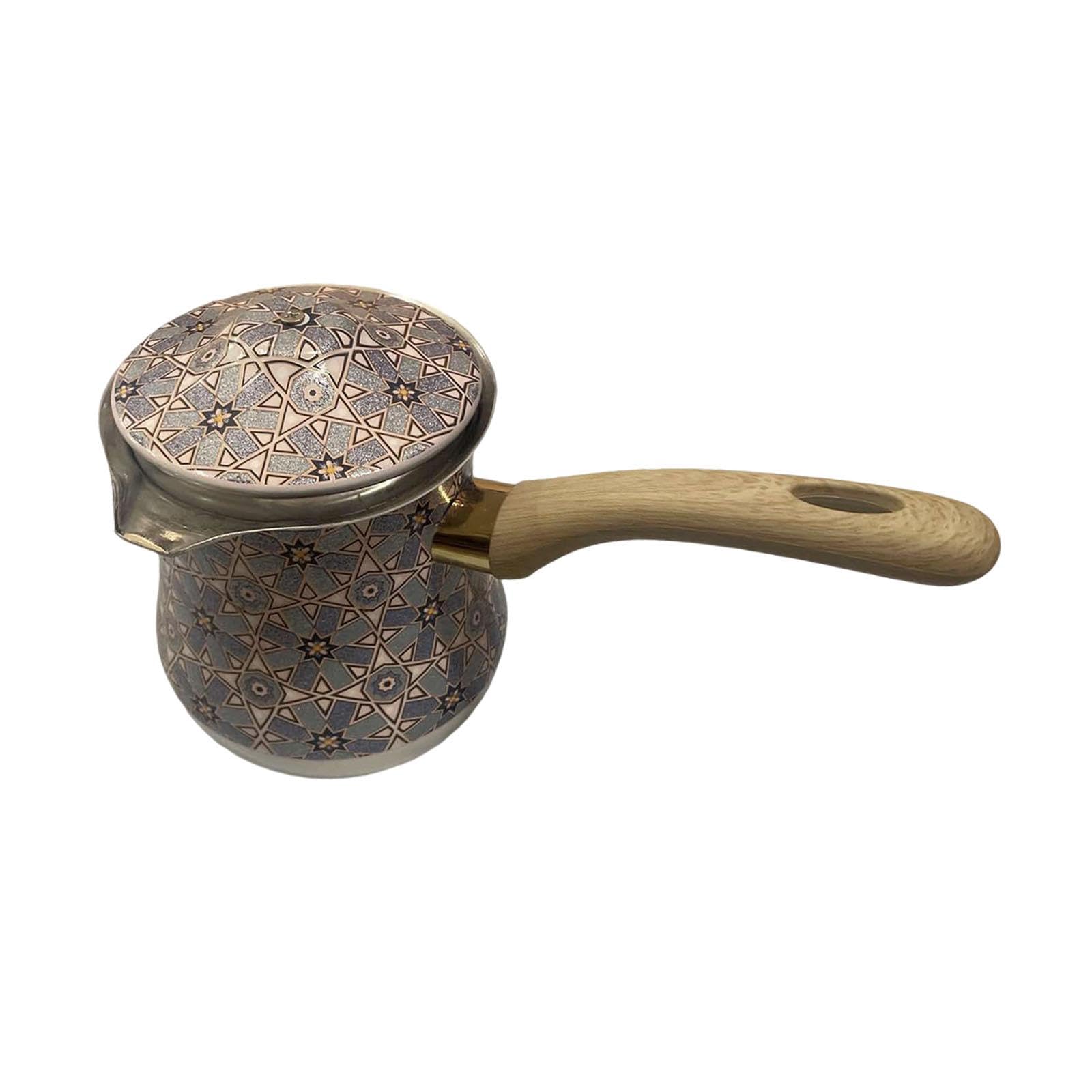 ATORSE Stainless Steel Turkish Coffee Pot with Lid Melting Butter and Chocolate Pot 550Ml Blue Pattern | Kitchen, Dining & Bar|Small Kitchen Appliances|Coffee & Tea Makers|Percolators & Moka Pots